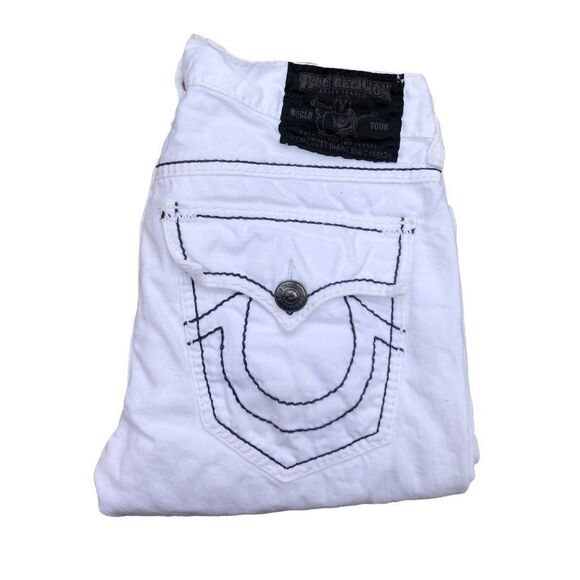 True Religion Jeans Size 30 BILLY GIANT BIG T White - Picture 7 of 12